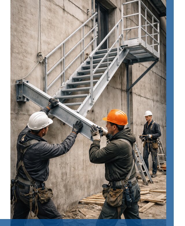 Монтаж металлических лестниц в Топках от 15200 р. | ВЫСОТНИК-Тпк