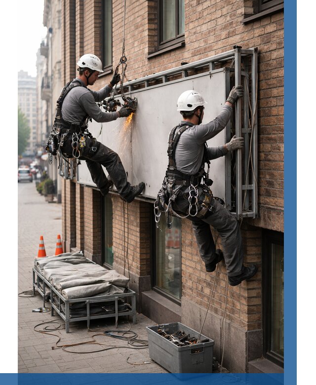 Демонтаж рекламной вывески в Топках от 6586 р. | ВЫСОТНИК-Тпк