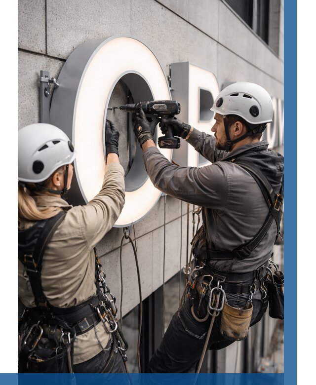 Монтаж световых букв в Топках от 3040 р. под ключ ВЫСОТНИК-Тпк