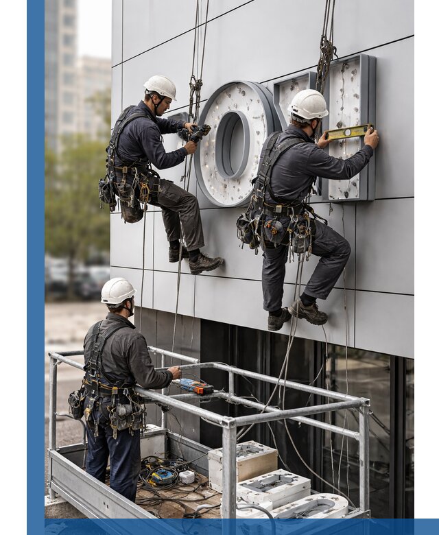 Профессиональный монтаж световых букв в Топках под ключ