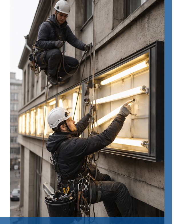 Замена ламп в вывеске в Топках под ключ от 3547 р. | ВЫСОТНИК-Тпк