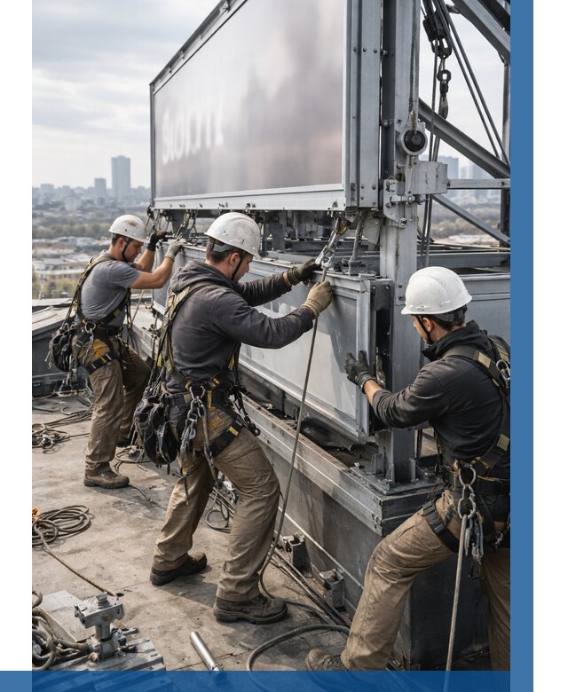 Монтаж крышной рекламной конструкции в Топках от 60798 р.|ВЫСОТНИК-Тпк