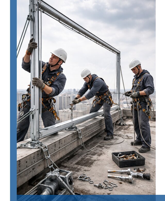 Монтаж крышных рекламных конструкций под ключ в Топках