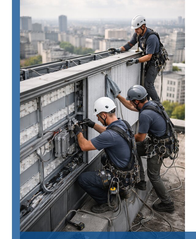 Профессиональное обслуживание крышной рекламы в Топках под ключ