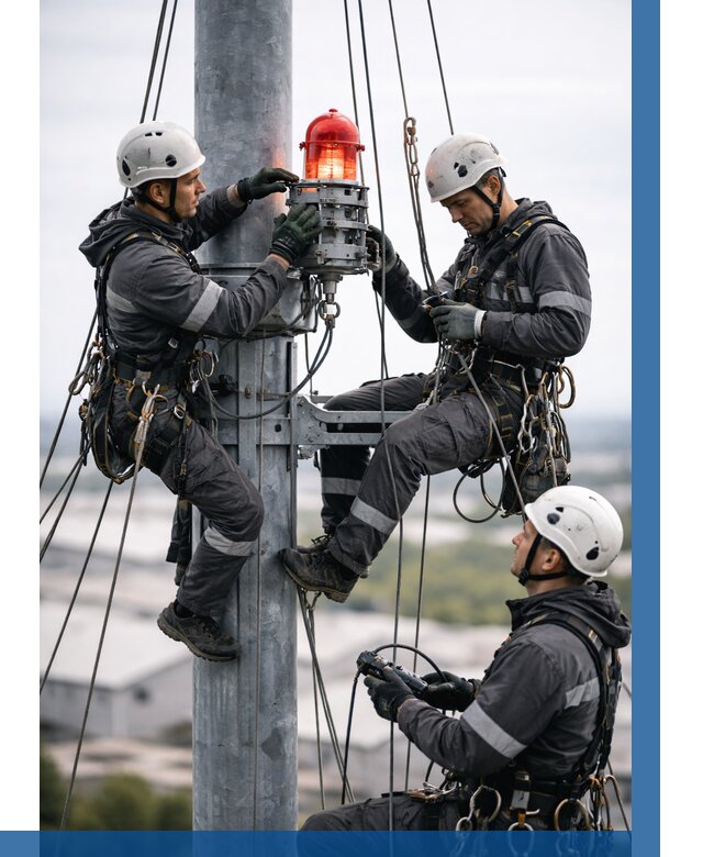 Монтаж заградительных огней в Топках от 8613 р. | ВЫСОТНИК-Тпк