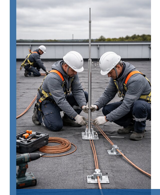 Монтаж молниезащиты на кровле в Топках под ключ с гарантией