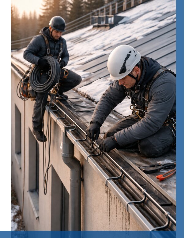 Монтаж греющего кабеля на кровле в Топках от 456 р. | ВЫСОТНИК-Тпк