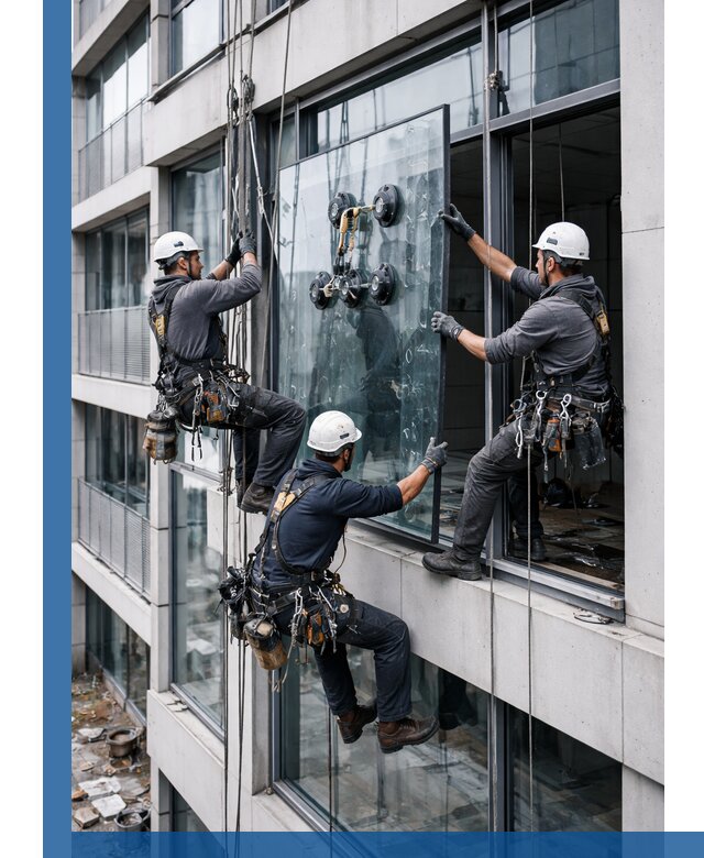 Фасадное остекление и монтаж витражей зданий в Топках под ключ