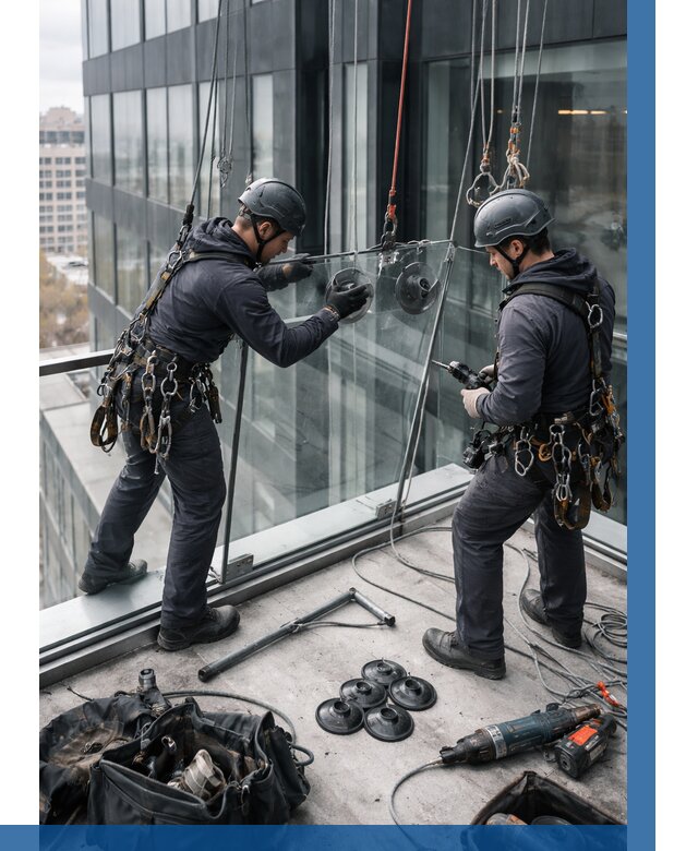 Монтаж стеклянных ограждений в Топках от 2533 р. | ВЫСОТНИК-Тпк