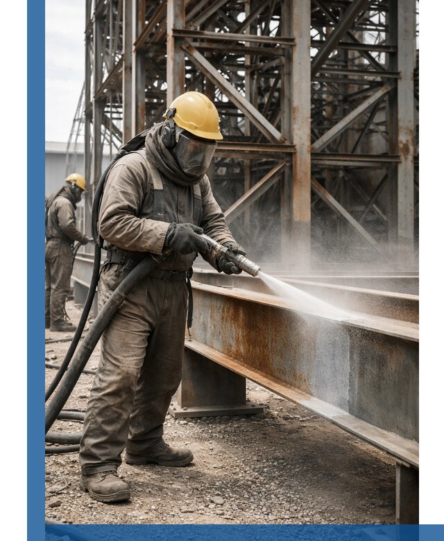 Пескоструйная очистка металлоконструкций в Топках промышленная