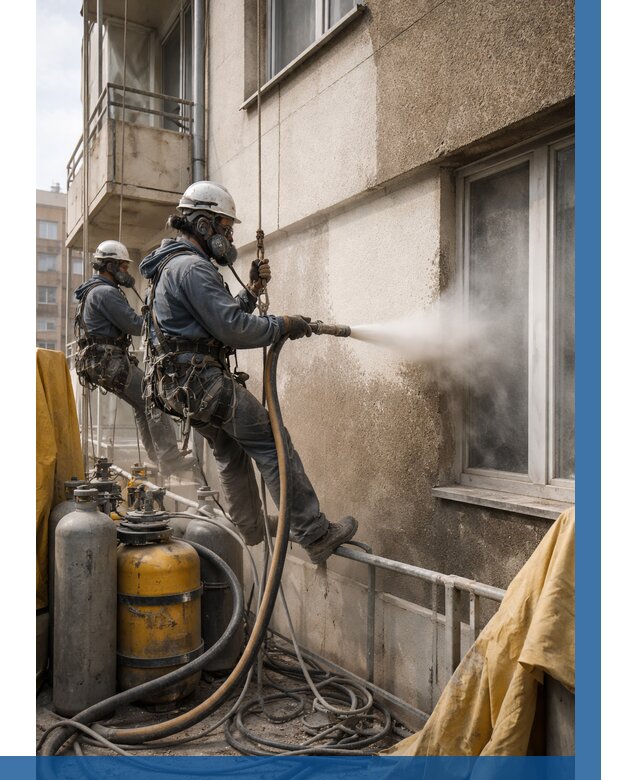 Пескоструйная очистка фасада в Топках от 659 р. | ВЫСОТНИК-Тпк