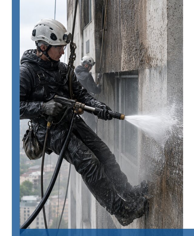 Гидроструйная очистка фасадов и конструкций в Топках