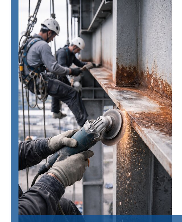 Зачистка металла от ржавчины и подготовка поверхностей в Топках