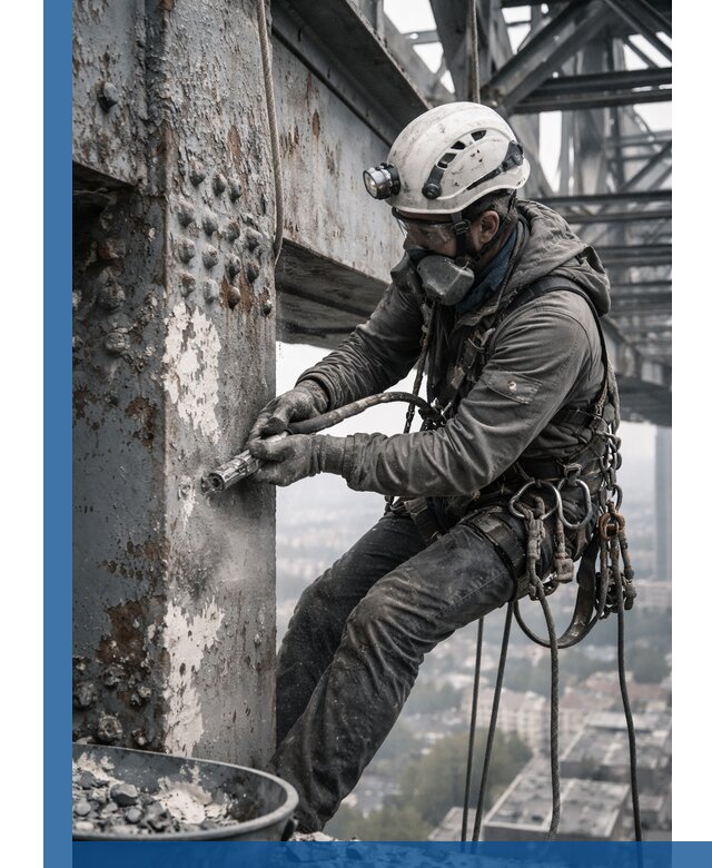 Удаление старой краски с металлических конструкций в Топках