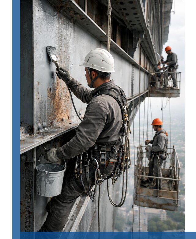 Покраска металлоконструкций на высоте в Топках профессионально