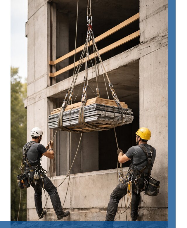 Подъем материала на этаж веревками в Топках от 1520 р. | ВЫСОТНИК-Тпк