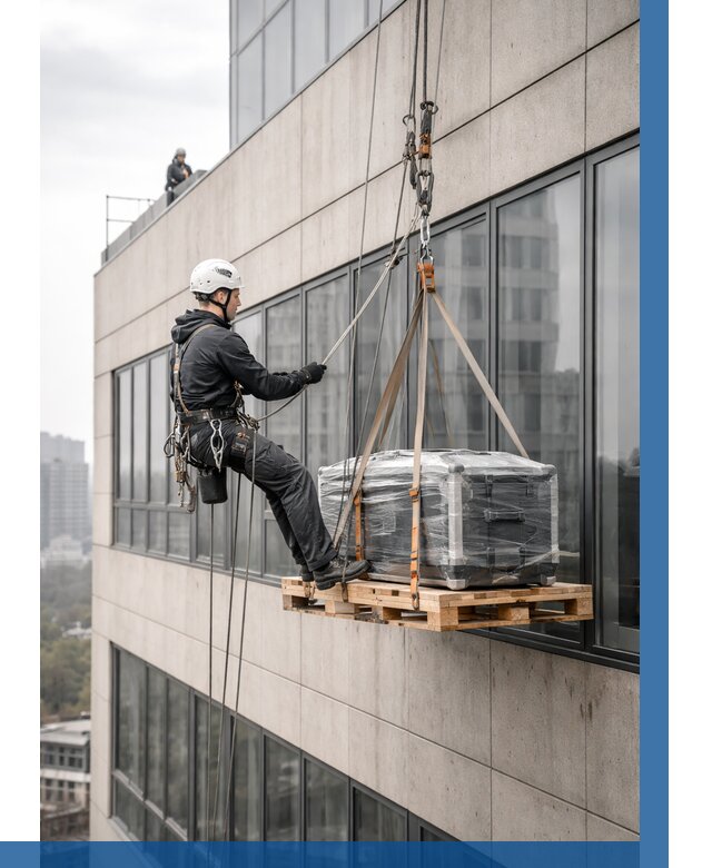 Спуск груза по фасаду в Топках от 3547 р. | ВЫСОТНИК-Тпк