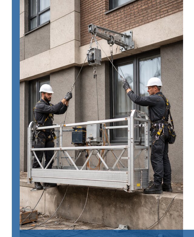 Монтаж и подъем фасадной люльки в Топках с гарантией безопасности