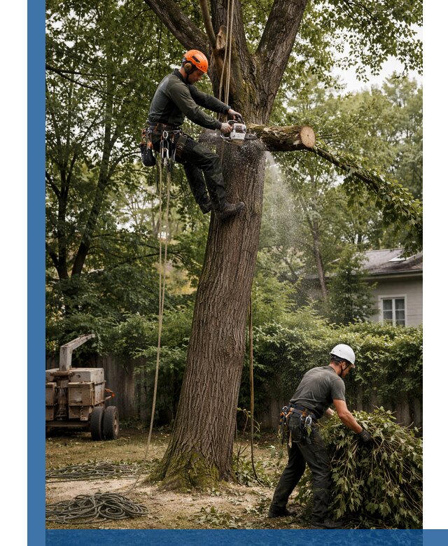 Кронирование деревьев в Топках, безопасная высотная обрезка