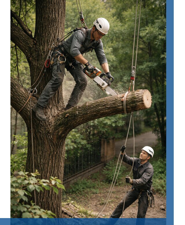 Спил деревьев альпинистами в Топках от 8106 р. | ВЫСОТНИК-Тпк