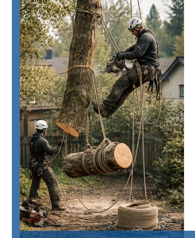 Валка деревьев частями в Топках, безопасно и аккуратно