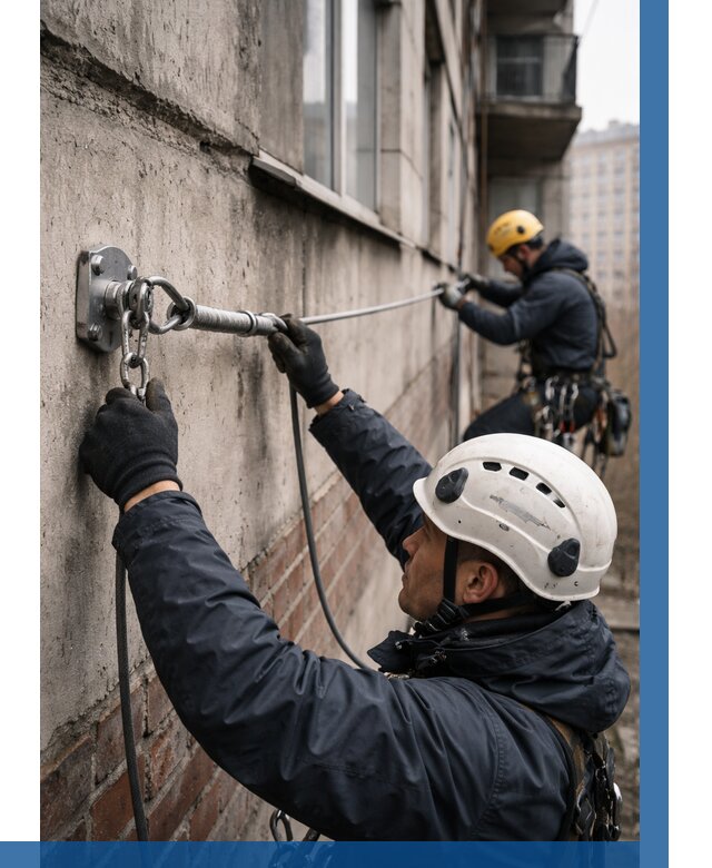 Монтаж анкерных линий в Топках от 3040 р. | ВЫСОТНИК-Тпк