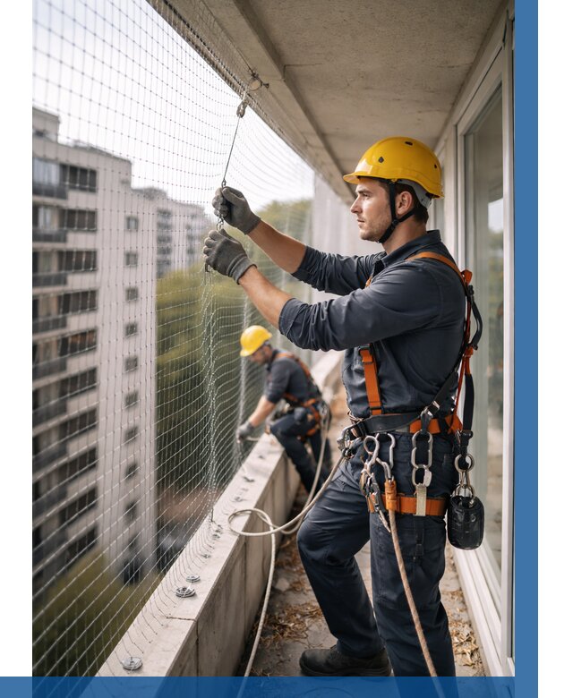 Монтаж сетки от птиц в Топках от 4560 р. | ВЫСОТНИК-Тпк